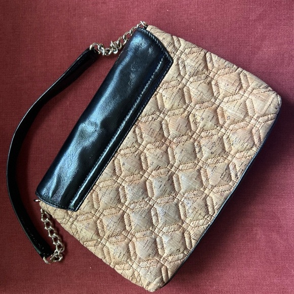 Kate Spade Vintage Black and Tan Cork Quilted Shoulder Bag - Picture 3 of 12